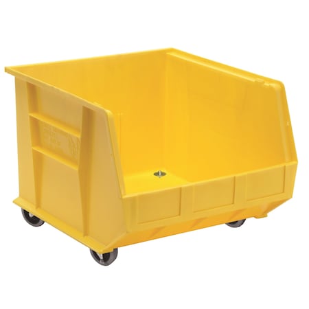 Quantum Storage Systems Hang & Stack Storage Bin, Polypropylene, Yellow, 14 in H QUS275MOBYL